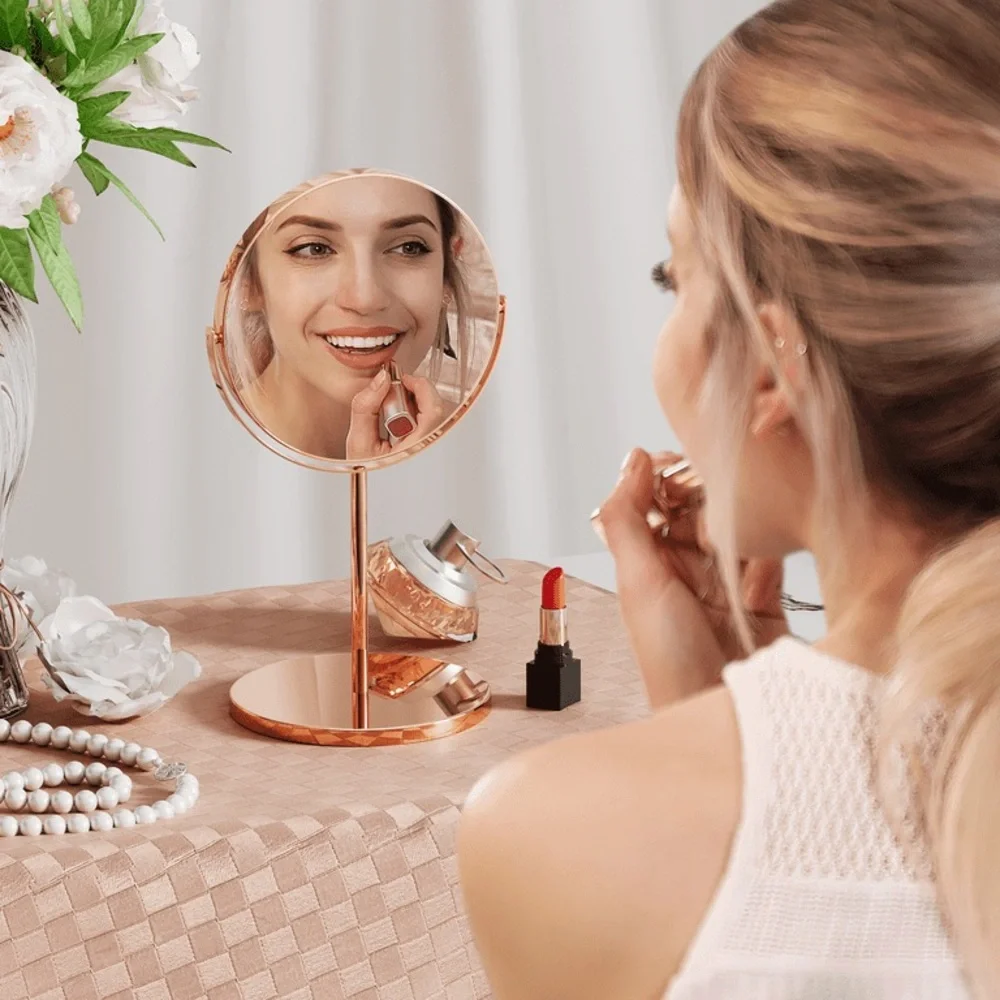 Rose Gold Vanity Mirror double-sided magnifying pre-owned stand makeup beauty